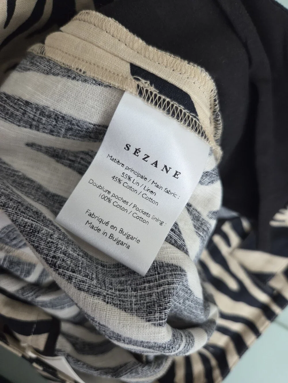 Sezane Francky Trousers in Zebra size 42 NWT
